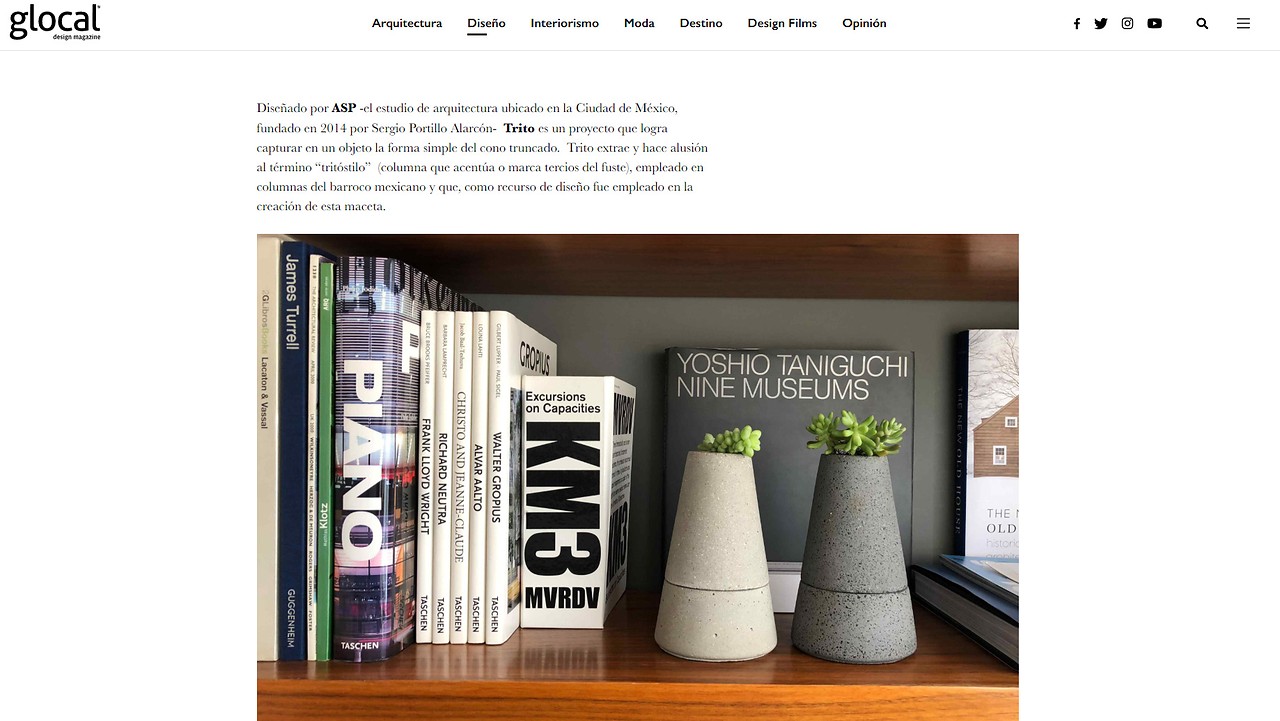 Maceta Trito en Glocal Design Magazine