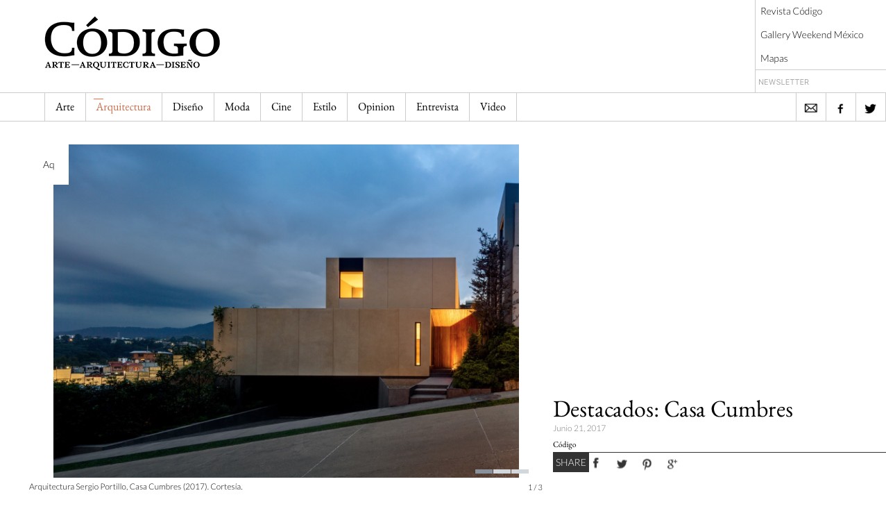 Casa Cumbres en Revista Código