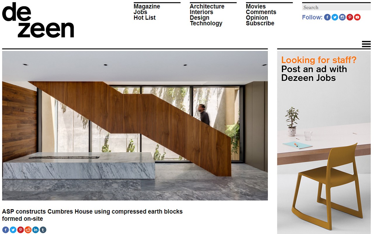 Casa Cumbres en Dezeen